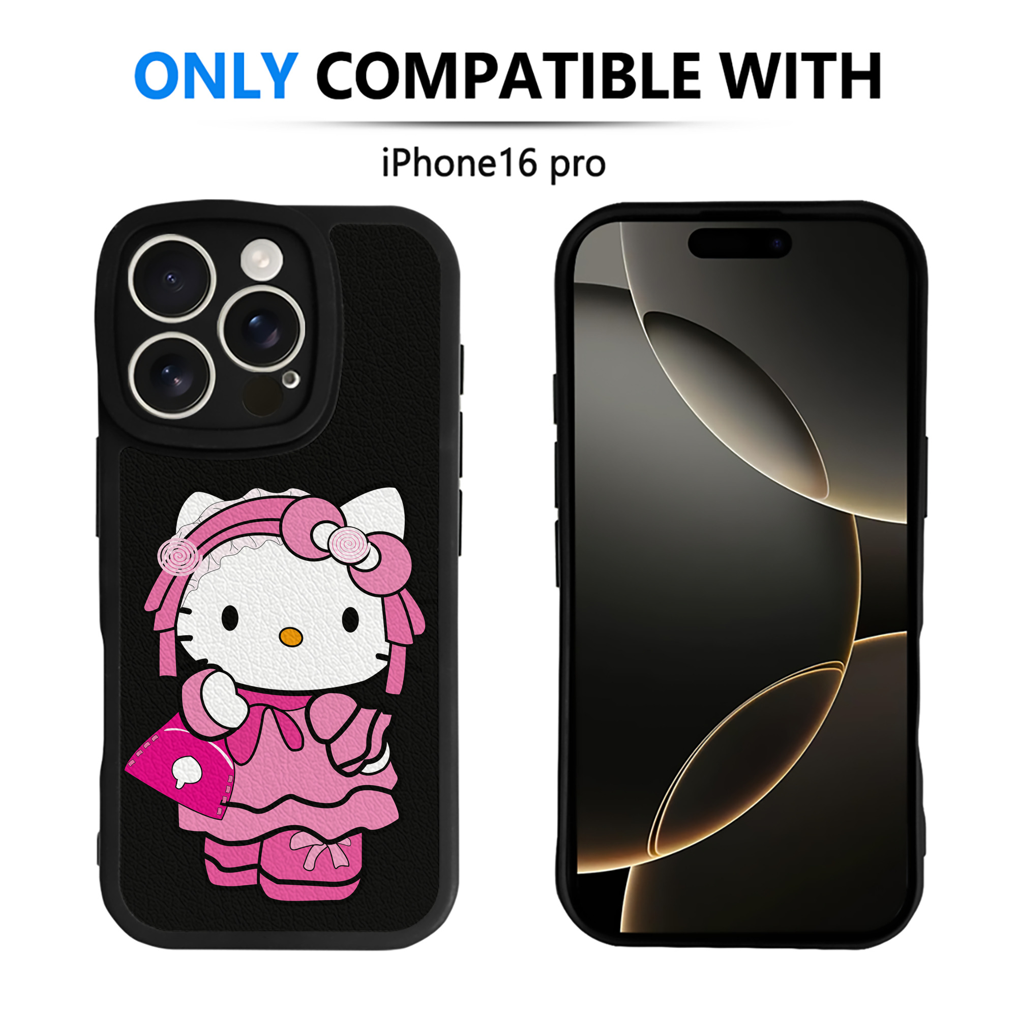 （画像用） Hello Kitty ハローキティ 【iPhone 16シリーズ対応】シリコンスマホケース（レザー調） 材質：シリコン